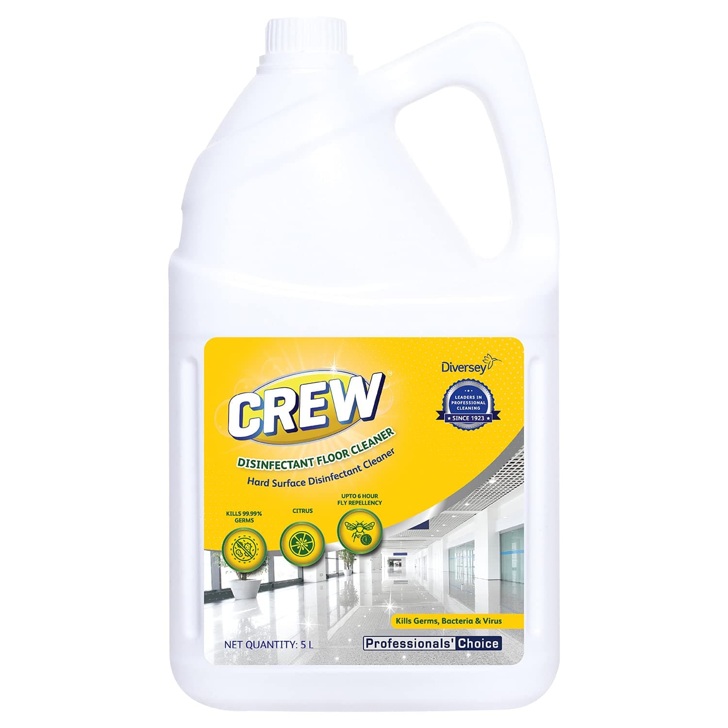Diversey Crew™ Disinfectant Floor Cleaner Liquid (Citrus) 5L