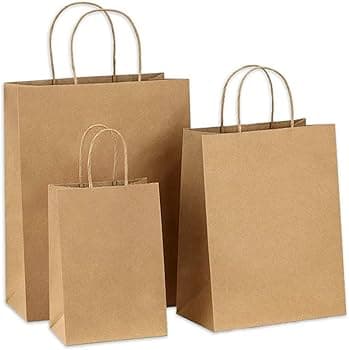 Kraft Bags with handle - Pack of 50